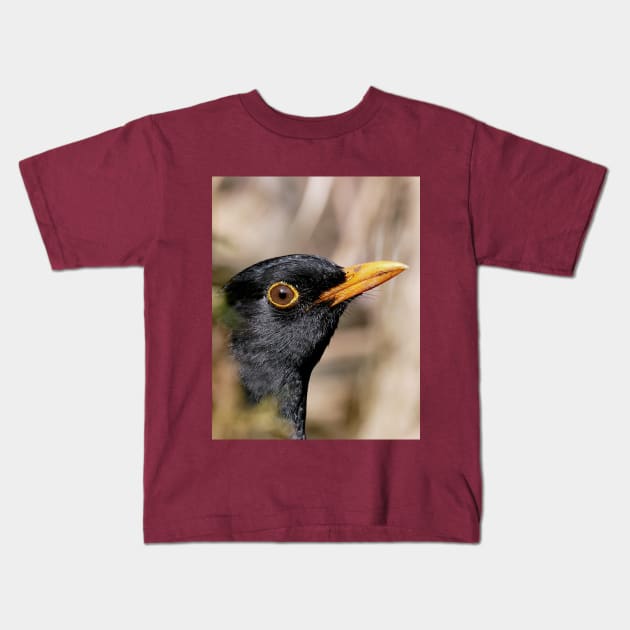 r700/  an Attentive Blackbird - Merle Attentif ! " Les Oiseaux du jardin " simply life " to Okaio Créations - Olavia-Olao Kids T-Shirt by caillaudolivier